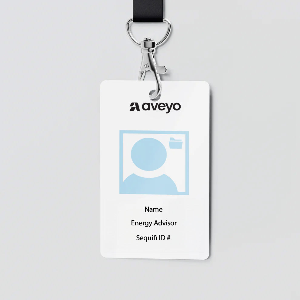 The Aveyo ID badge